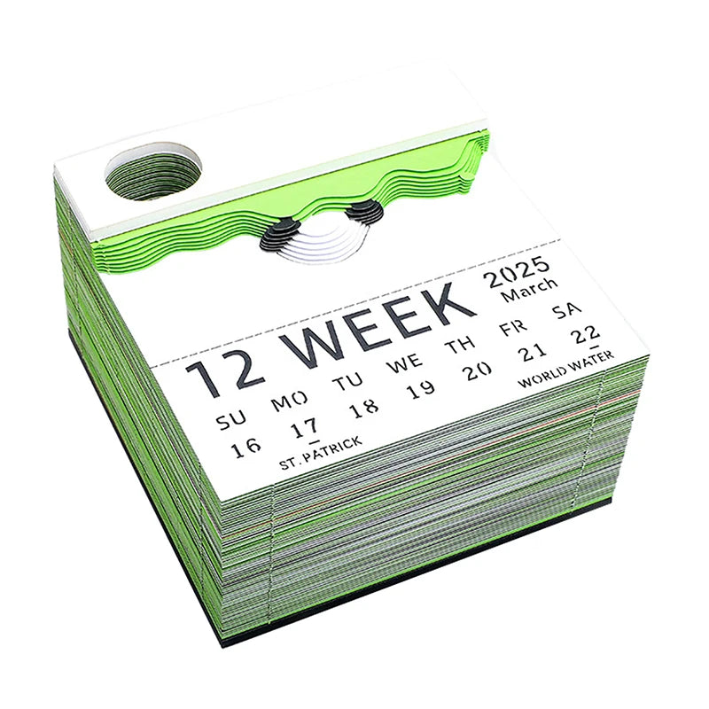 Panda Hand Tearable Desk Calendar 2025 Memo Pad Creative Desk Calendar DIY Notes 3D Art Calendar Paper Carving Gift House